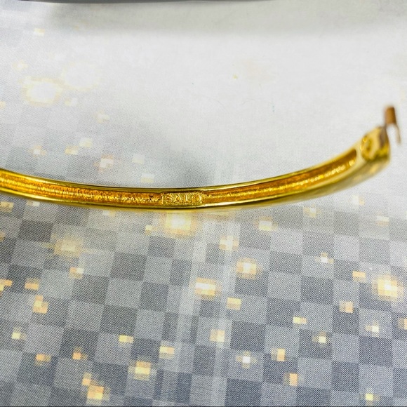 Gorgeous gold Salo clamp bangle bracelet with channel set clear CZ’s - Picture 2 of 5